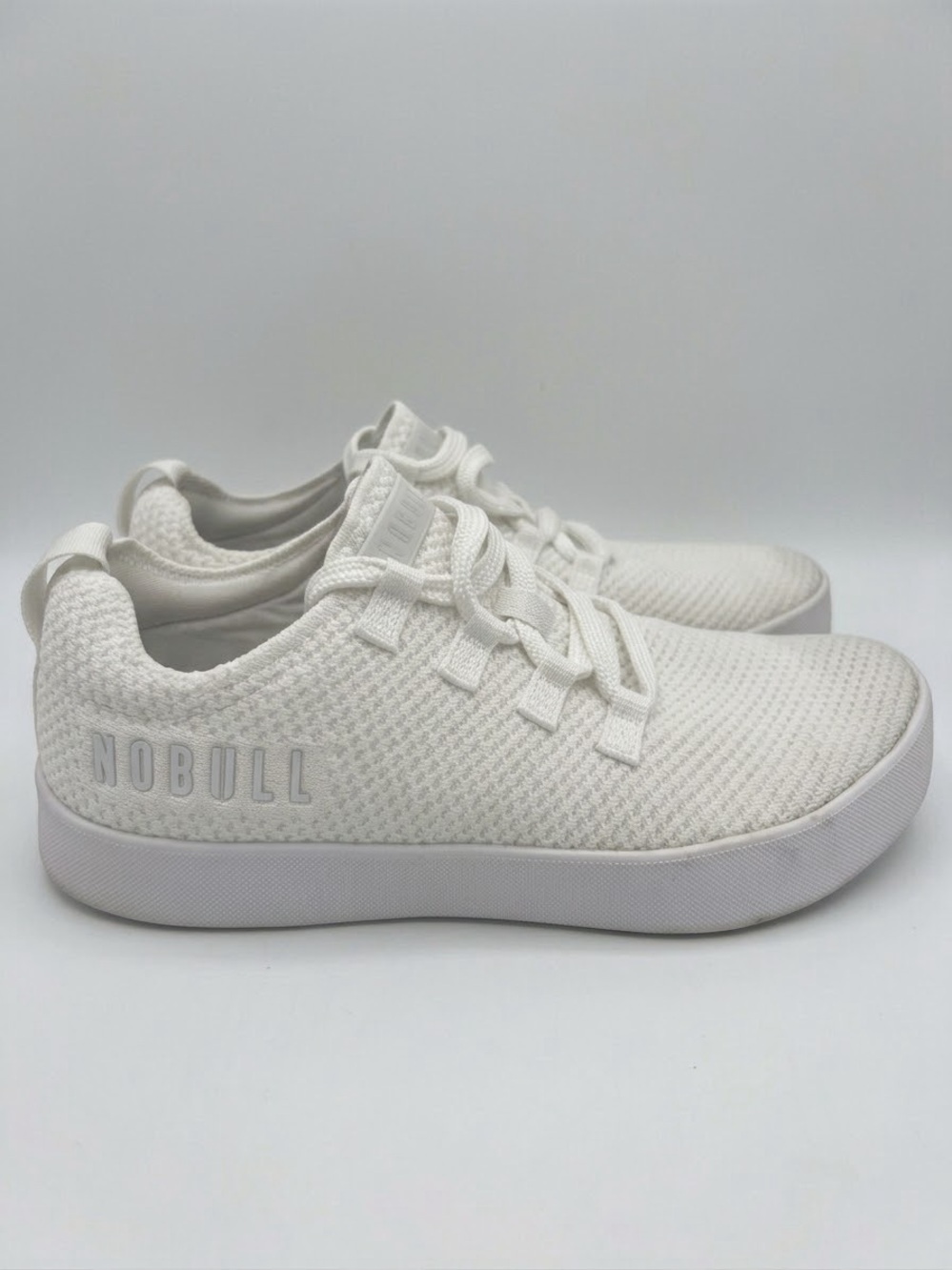 NOBULL White Recs Knit Platform Casual Training Sneakers Women's Size 8 6.5 Men